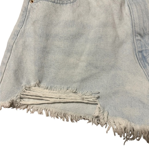 PacSun - Eco Light Blue Distressed High Waisted Denim Festival Shorts Size 30 - Picture 5 of 6